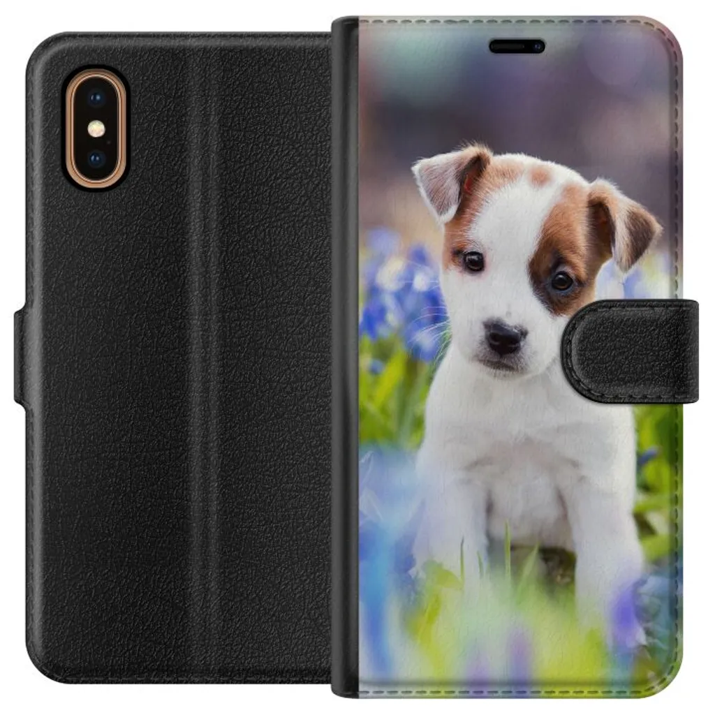 Apple iPhone XS Max Sort Lommebokdeksel Hundvalp v:4047157
