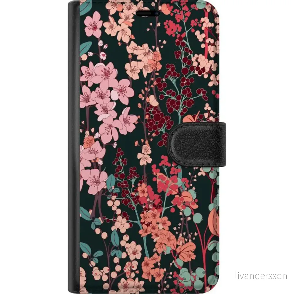 OnePlus 13R Sort Lommebokdeksel Blommor v:9509690