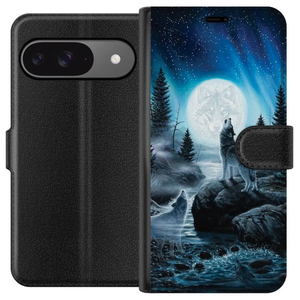 Google Pixel 9 Pro Sort Lommebokdeksel Varjar på natten v:3078289