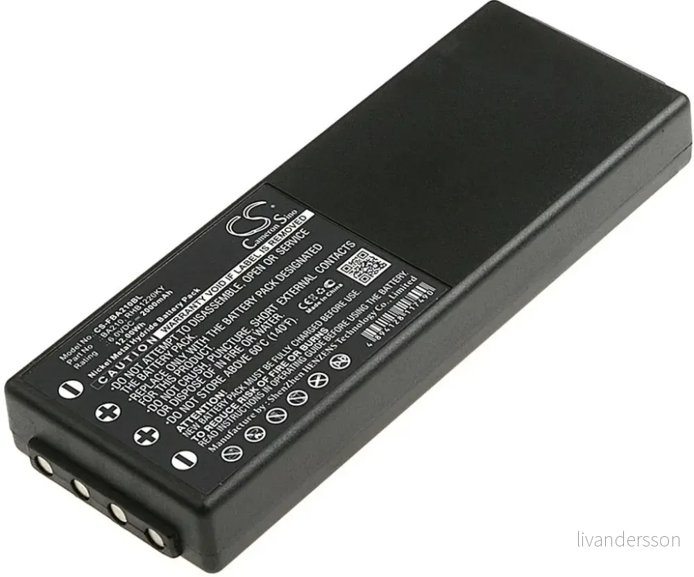 Batteri til 005-01-00466 for HBC, 6,0V, 2000mAh v:9556197