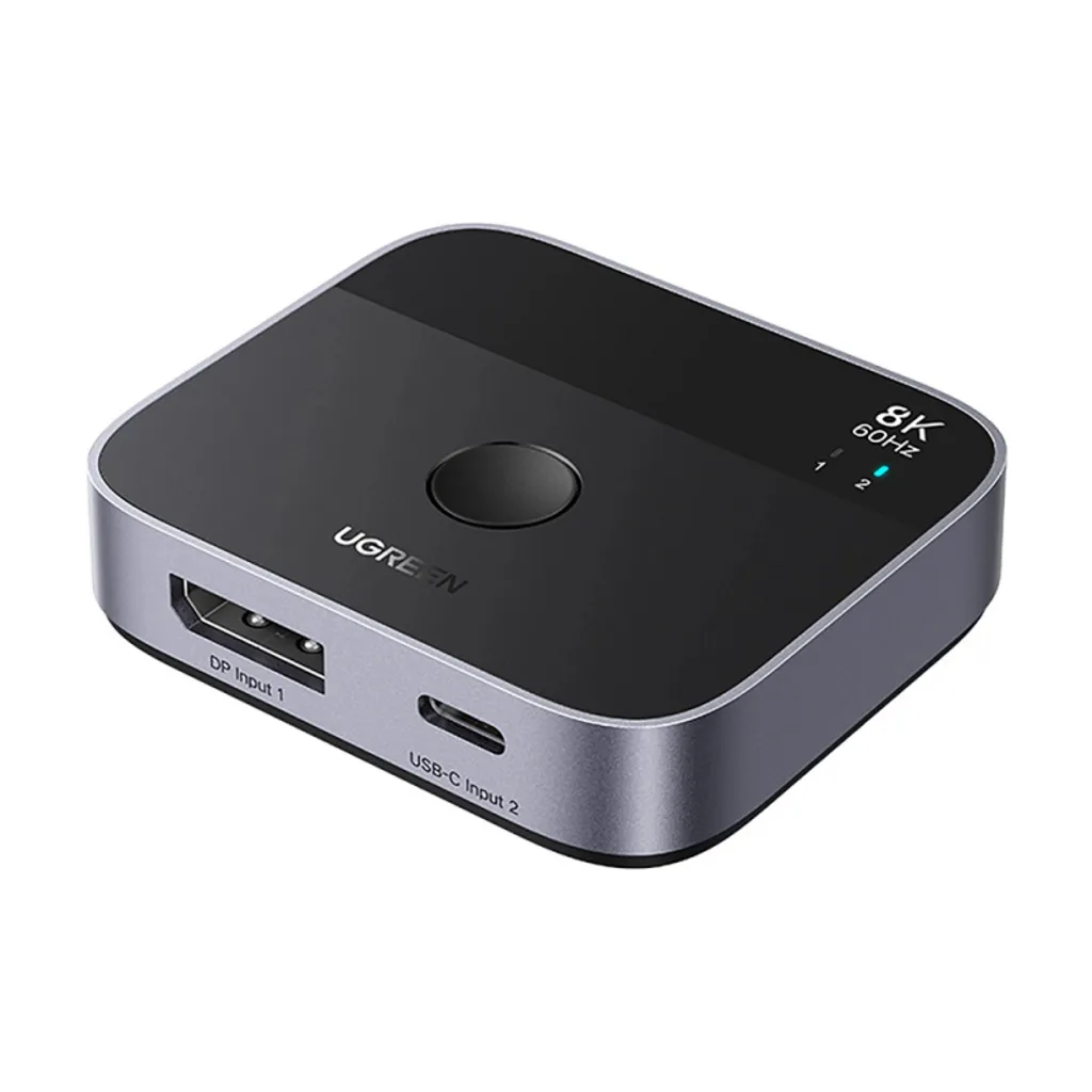 UGREEN 65878 DisplayPort / USB-C-bryter – svart v:3805408