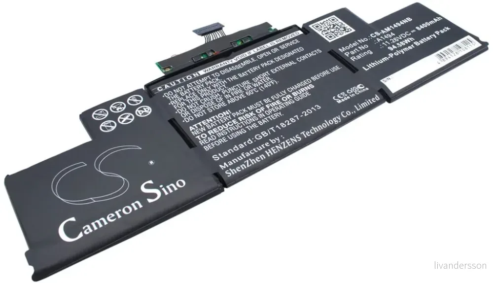 Batteri til MacBook Pro 15" Core i7 2.6 – Late 2013 (IG), 11,26V, 8400mAh v:9539901