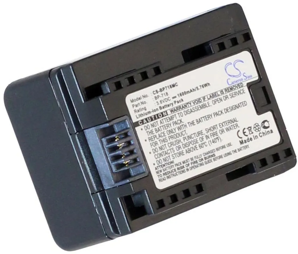 Batteri til Canon iVIS HF M52, 3.6V (3.7V), 1600 mAh v:7150163