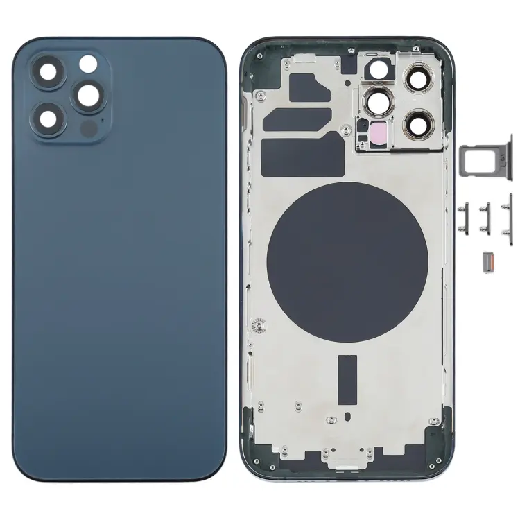 iPhone 12 Pro Komplett Bakdeksel med Ramme (uten logo) – Blå v:7872270
