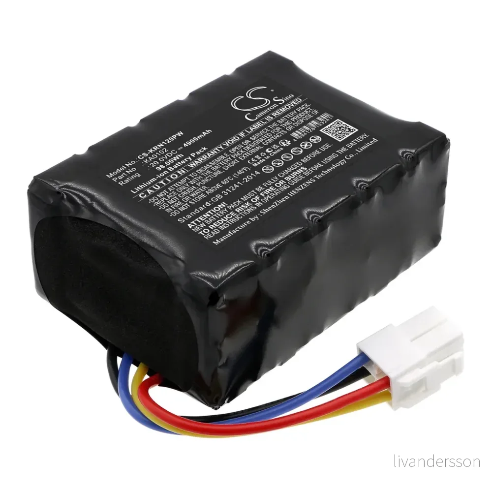 Batteri til 59000300 for Kress, 20.0V, 4900mAh v:8490769