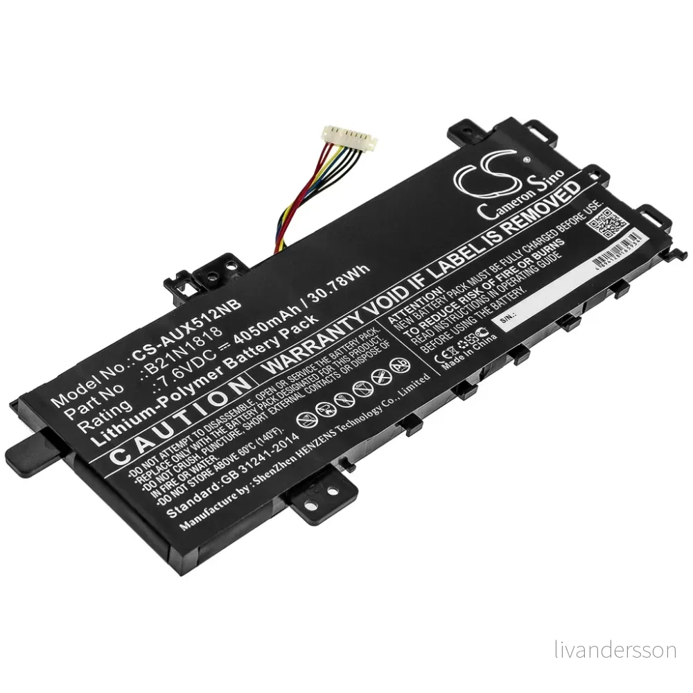 Batteri til Asus VivoBook 15 X512DA-EJ445T, 7.6V, 4050 mAh v:6982930