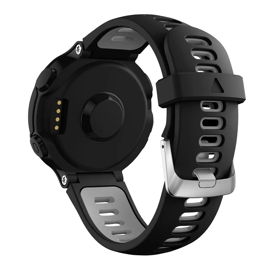 Garmin Forerunner 735XT/220/230/235/620/630 Silikon Klokkereim – Svart/Grå v:4496456