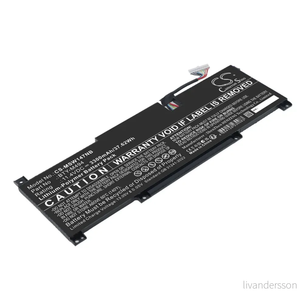 Batteri til Modern 14 C13M-666SG, 11.4V, 3300mAh v:2546703