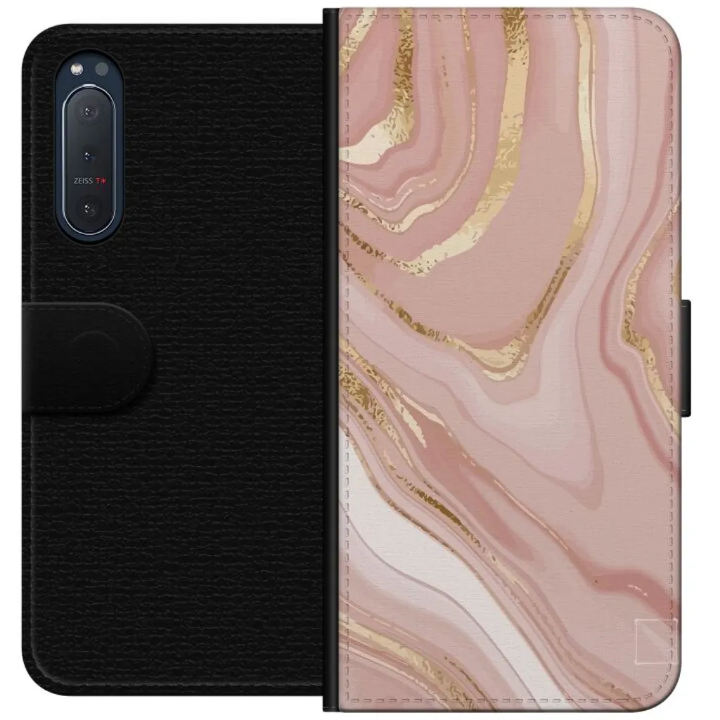 Sony Xperia 5 II Sort Lommebokdeksel Ljusrosa marmor v:4509576