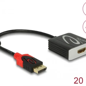 Delock Adapter DisplayPort 1.2 hann til HDMI hunn 4K 60 Hz aktiv v:5214331