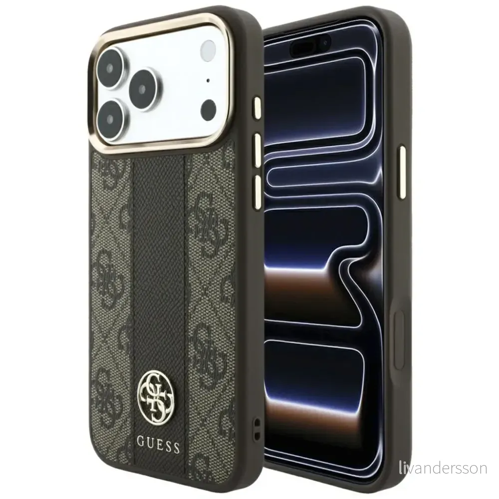 Guess 4G Stripe Classic Logo MagSafe Deksel til iPhone 17 Pro Max/18 Pro Max – Brun v:2619554