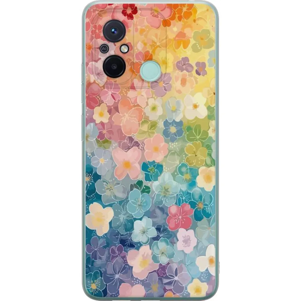 Xiaomi Redmi 12C Gjennomsiktig Telefondeksel Miniatyrblommor v:2877815