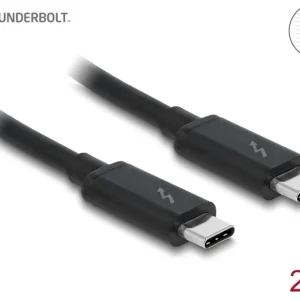 Delock Thunderbolt 3-kabel (20 Gb/s) USB-C til passiv 3A, 2m – Svart v:4007684