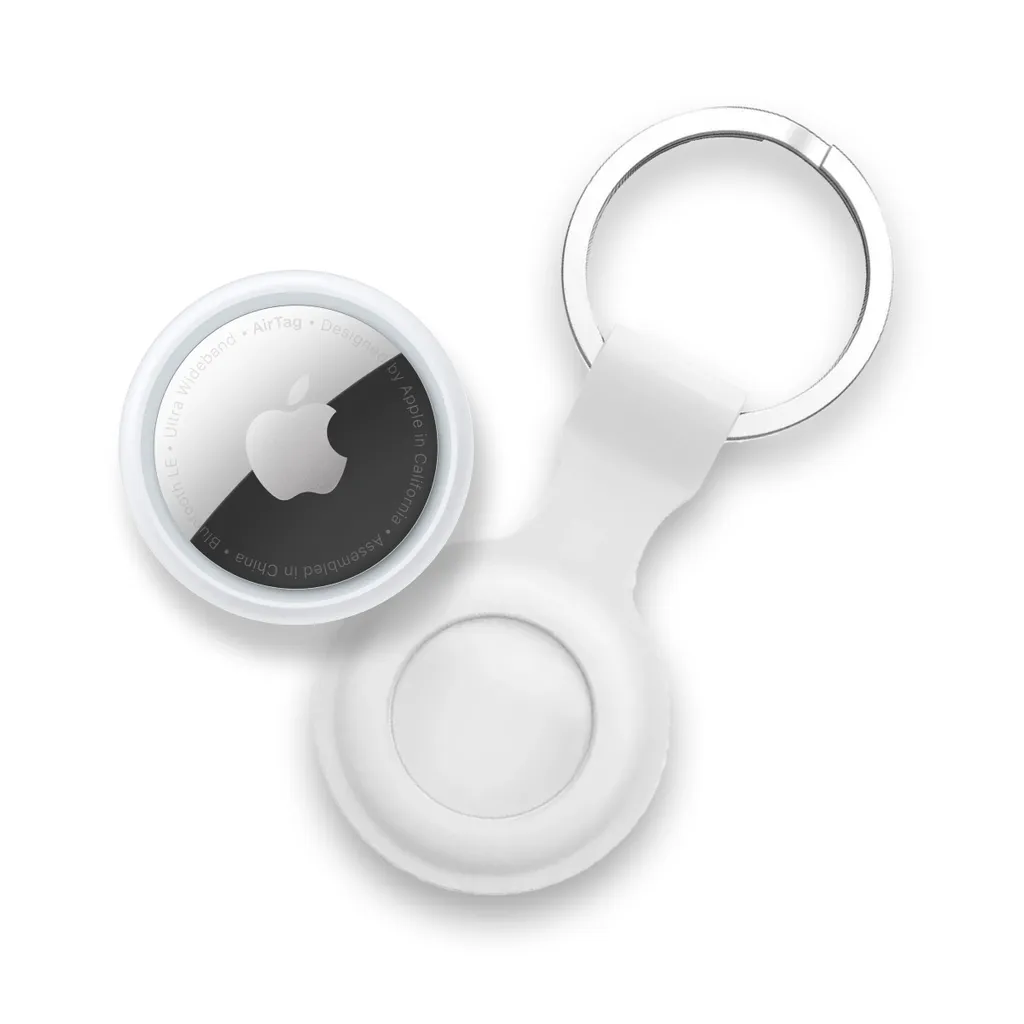 Apple Airtag + Apple Airtag nøkkelring med silikonskall – Hvit v:4241140