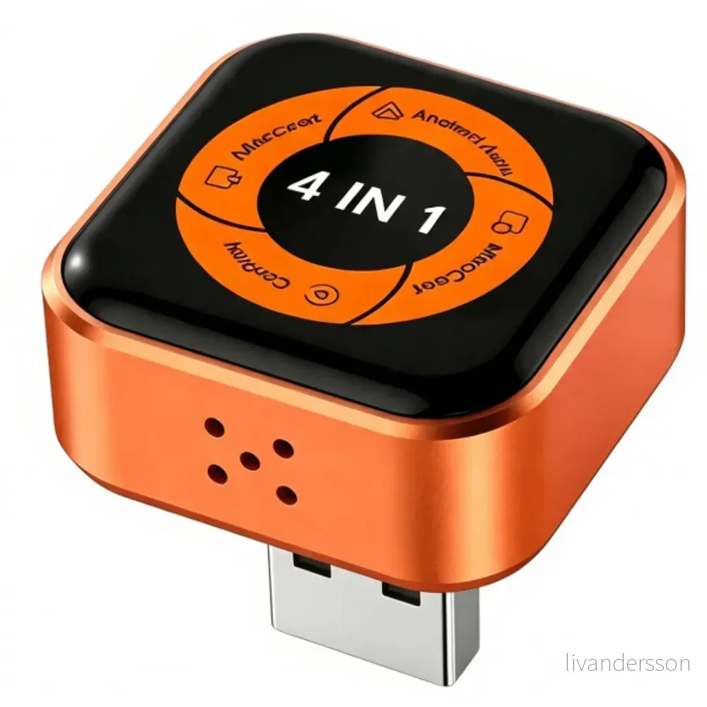 Carlinkit Mini Ultra6 trådløs Carplay / Android Auto-adapter – svart/oransje v:2723627