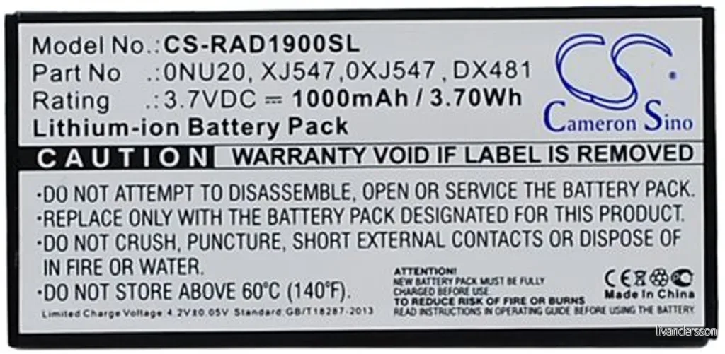 Batteri til Dell PowerEdge T710, 3.7V, 1000 mAh v:3731386