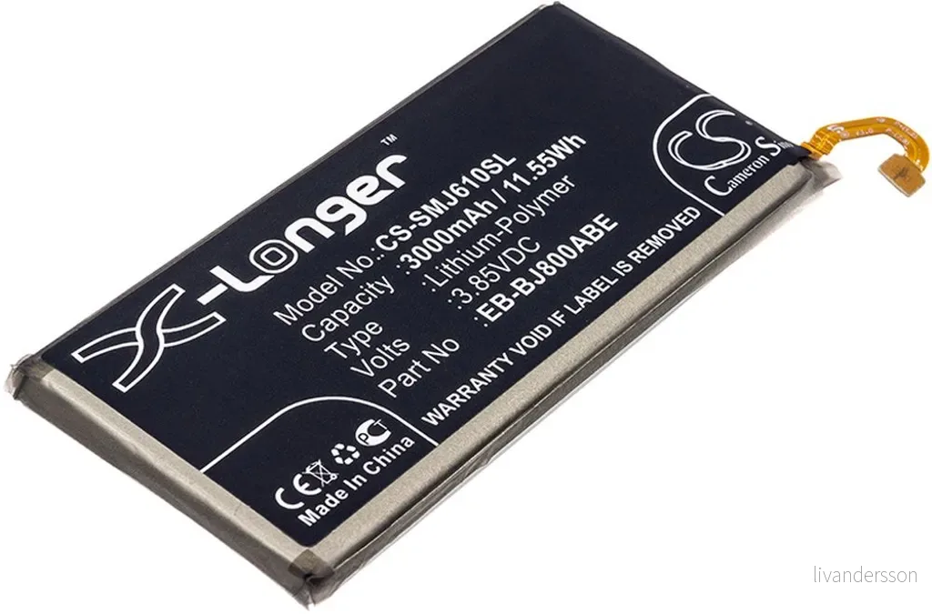 Batteri til EB-BJ800ABE for Samsung, 3.85V, 3000 mAh v:4223154