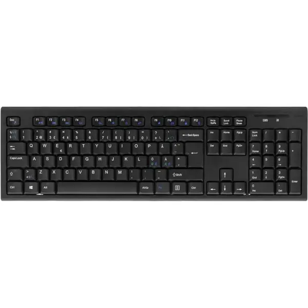 DELTACO trådløst tastatur, nordisk layout – svart v:8415766