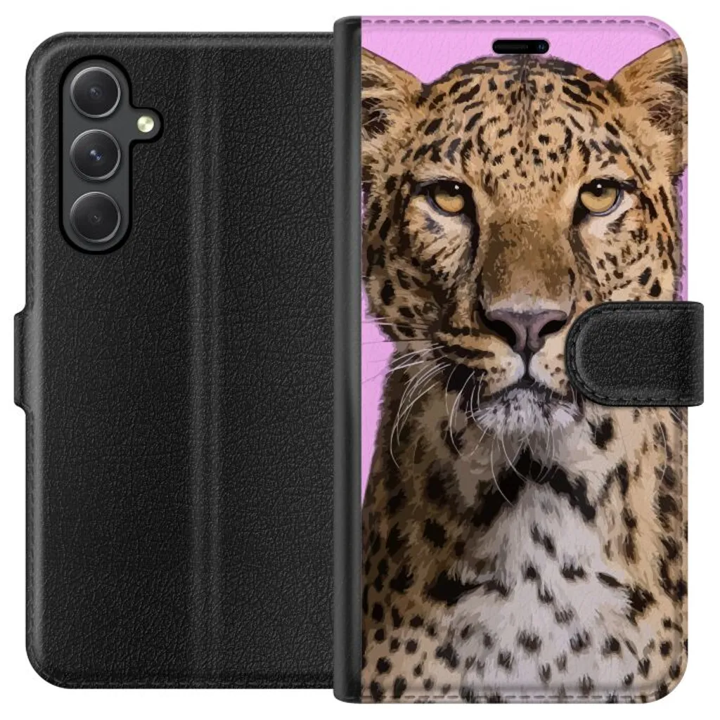 Samsung Galaxy A15 5G Sort Lommebokdeksel Leopard v:8232436
