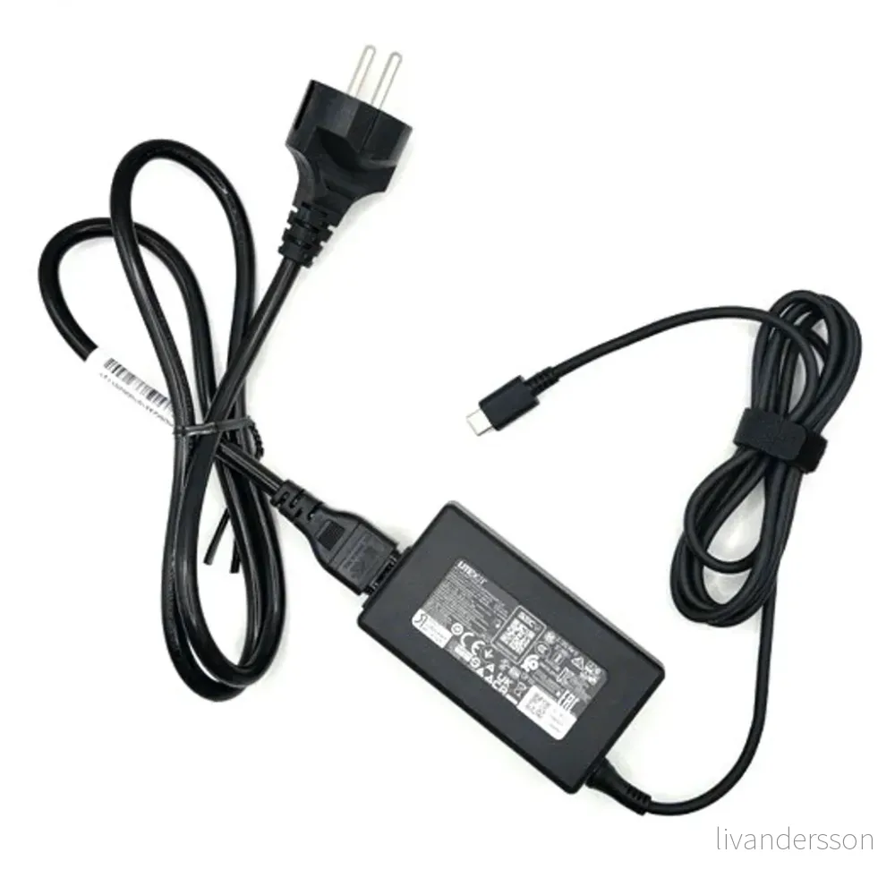 Acer originallader 65W 19V USB-C med EU-strømkabel v:8631062 Acer originallader 65W 19V USB-C med EU-strømkabel v:8631062