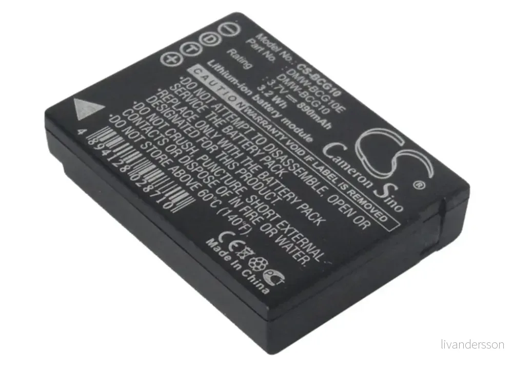 Batteri til Panasonic FMC-ZX1, 3,6 (3,7)V, 890mAh v:1453240