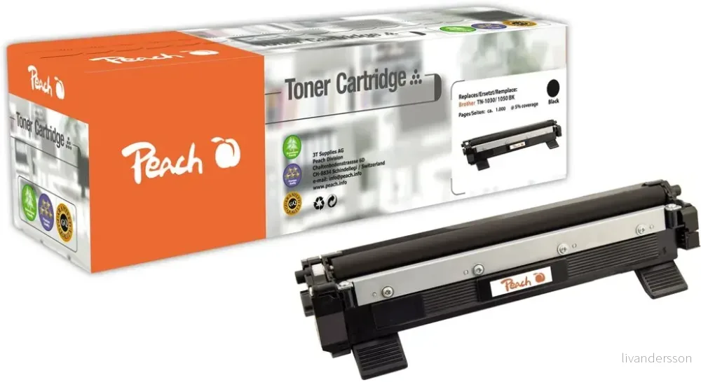 Peach-tonerkassetter som passer Brother DCP-1616 NW tonerkassett, svart v:4761671