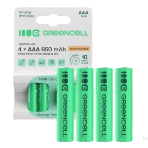 Green Cell Oppladbare AAA-batterier 950mAh, 1.2V, 4-pakk v:4995581