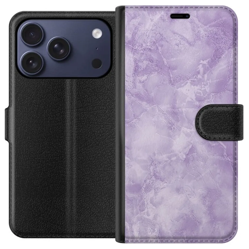 Apple iPhone 17 Pro Sort Lommebokdeksel Lila marmor v:6148337