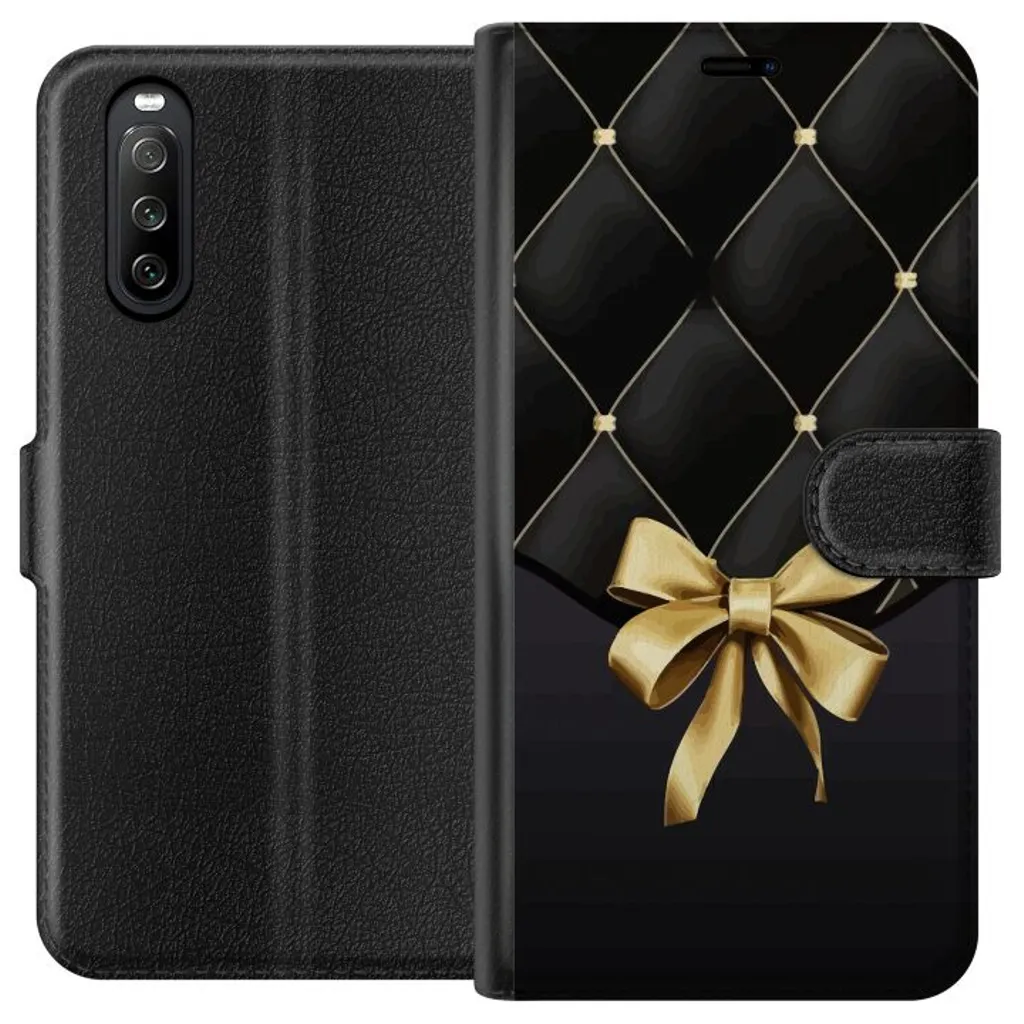 Sony Xperia 10 III Sort Lommebokdeksel Elegant Rosett v:7419540 Sony Xperia 10 III Sort Lommebokdeksel Elegant Rosett v:7419540