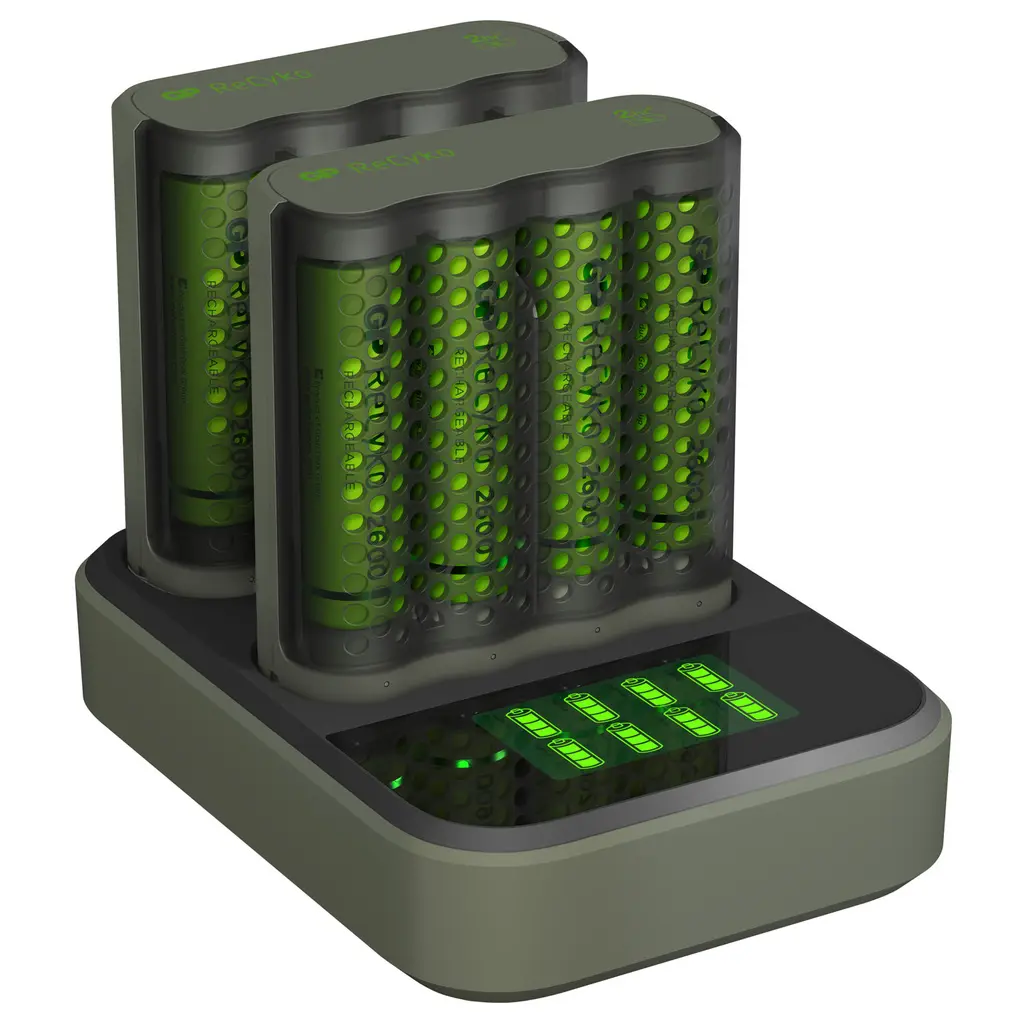 Bateriladere (4h) inkl. 8 stk GP AA 2600mAh v:1268786 Bateriladere (4h) inkl. 8 stk GP AA 2600mAh v:1268786