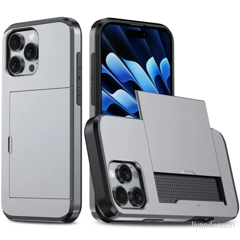 iPhone 16 Pro Max deksel med kortspor – Grå v:1777608