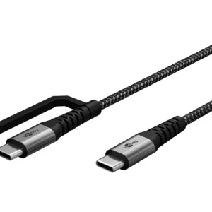Goobay 2-i-1 USB-C til USB-C/USB-A-kabel, 1m – Space Grey/Silver v:7475128