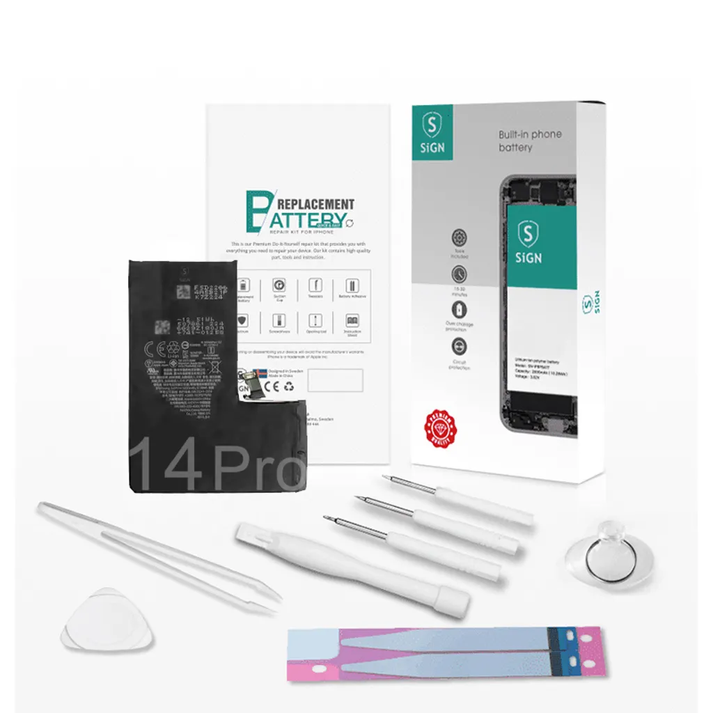 SiGN komplett batteribyttesett – iPhone 14 Pro v:8946592 SiGN komplett batteribyttesett – iPhone 14 Pro v:8946592