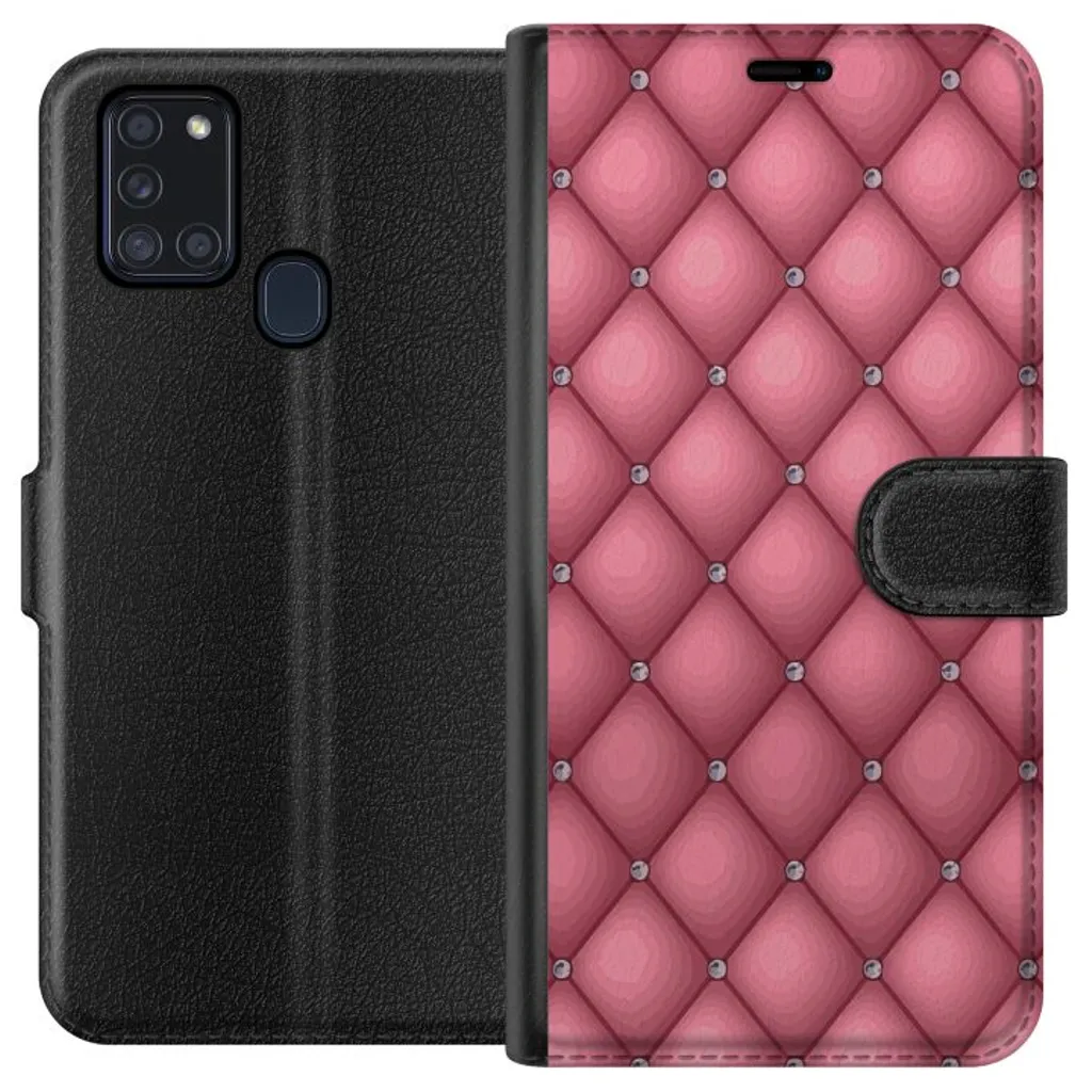 Samsung Galaxy A21s Sort Lommebokdeksel Exklusivt Rosa Mönster v:2274717 Samsung Galaxy A21s Sort Lommebokdeksel Exklusivt Rosa Mönster v:2274717