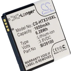 Batteri til HTC Runnymede, 3.7V (3.6V), 1600 mAh v:7373992 Batteri til HTC Runnymede, 3.7V (3.6V), 1600 mAh v:7373992
