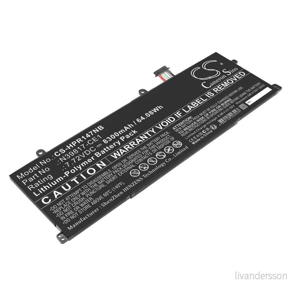 Batteri til Pavilion Plus 16-ab, 7.72V, 8300mAh v:1303680