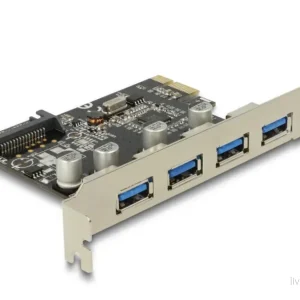 Delock PCI Express x1-kort for 4x USB-A hunn SuperSpeed USB 5 Gbps v:4229987 Delock PCI Express x1-kort for 4x USB-A hunn SuperSpeed USB 5 Gbps v:4229987