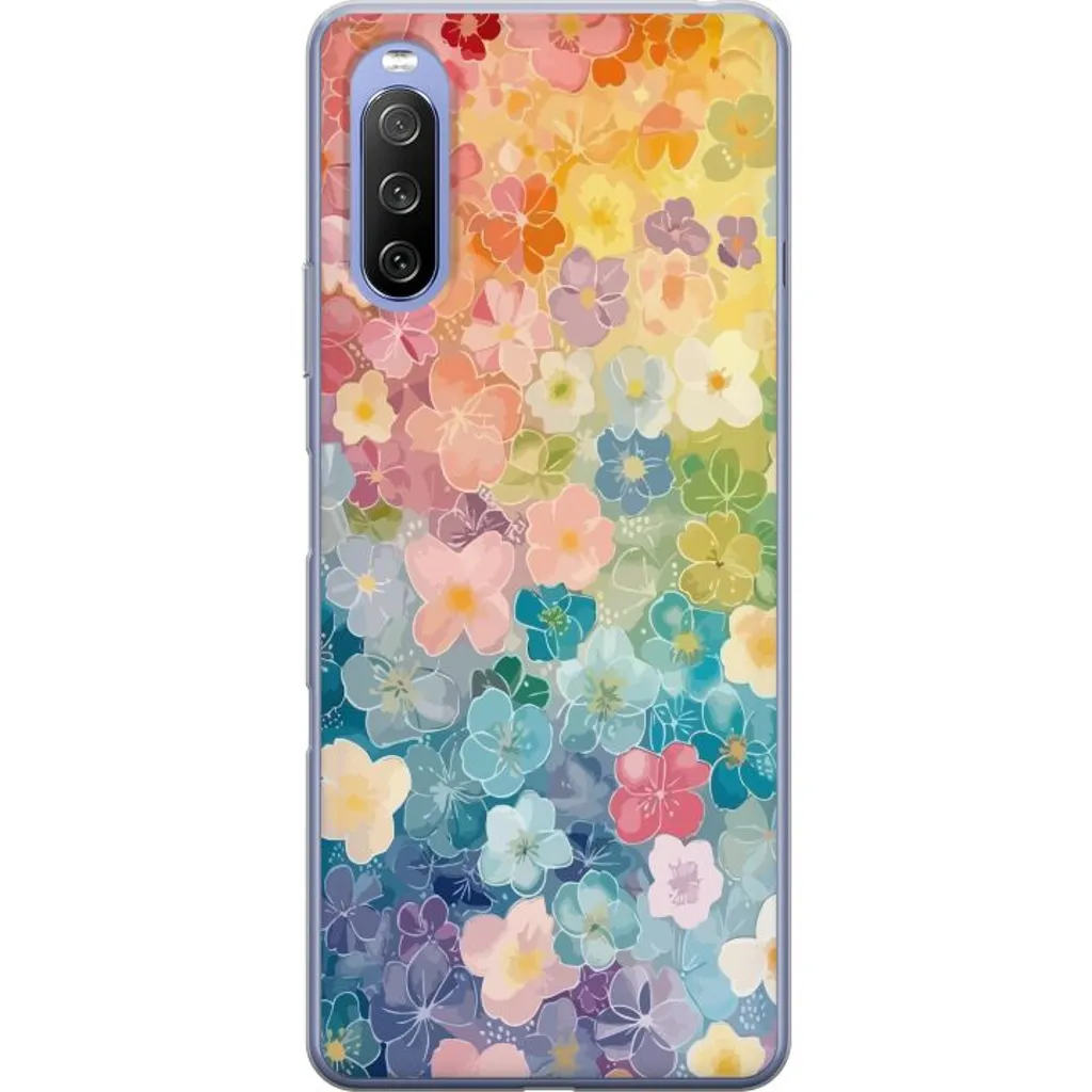 Sony Xperia 10 III Gjennomsiktig Telefondeksel Miniatyrblommor v:4481685