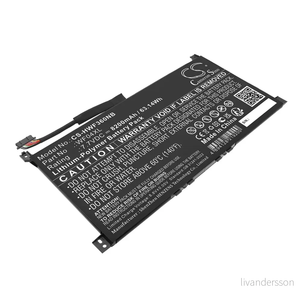 Batteri til ENVY X360 13-BF0001NY, 7.7V, 8200mAh v:6071727