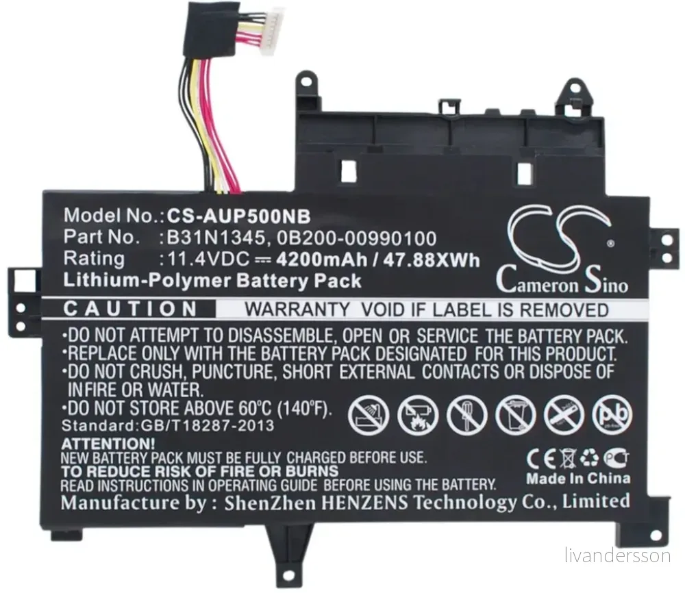 Batteri til Asus Transformer Book Flip TP500LN-0041A4210U, 11,4V, 4200mAh v:9146088