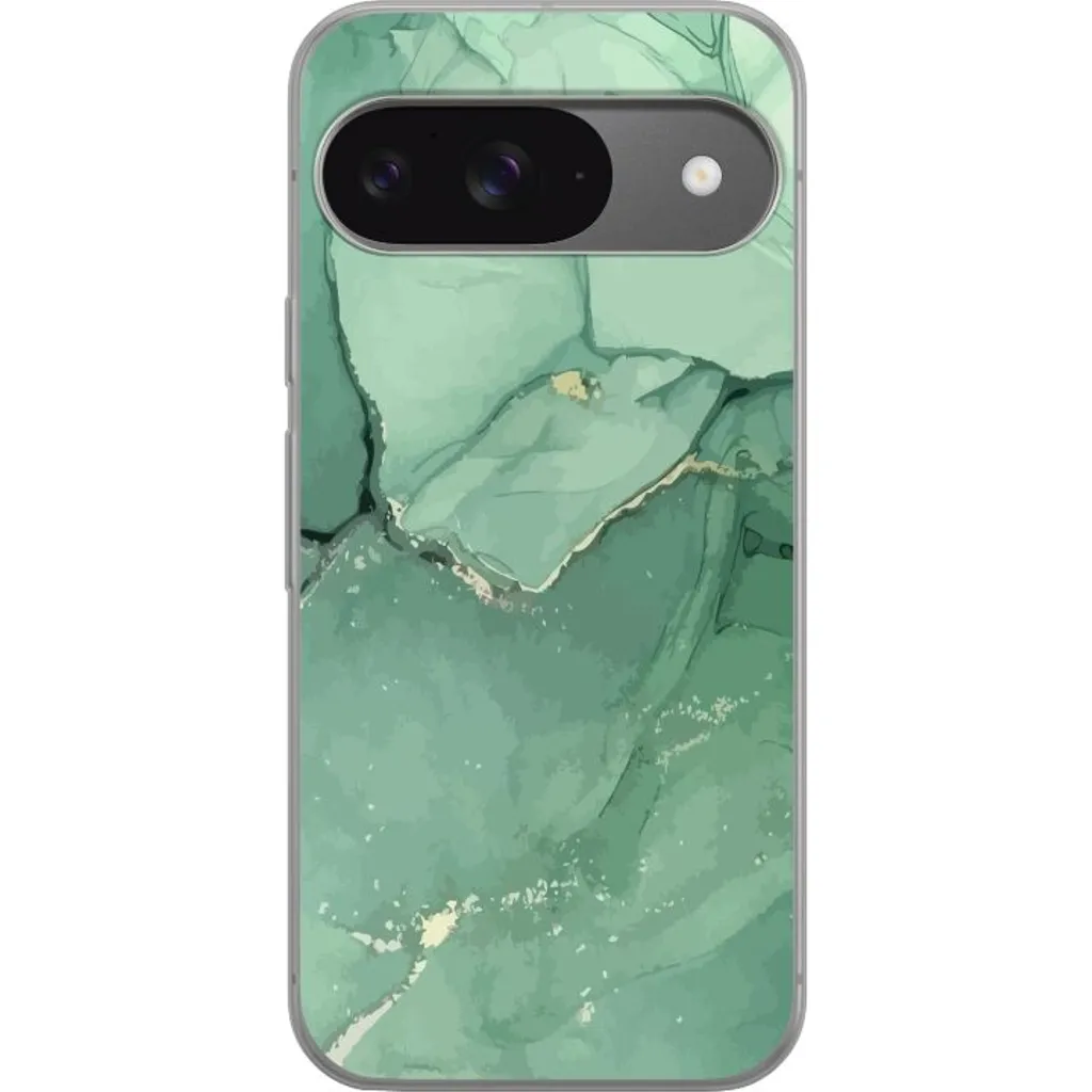 Google Pixel 9 Gjennomsiktig Telefondeksel Grön Marmor v:6659954