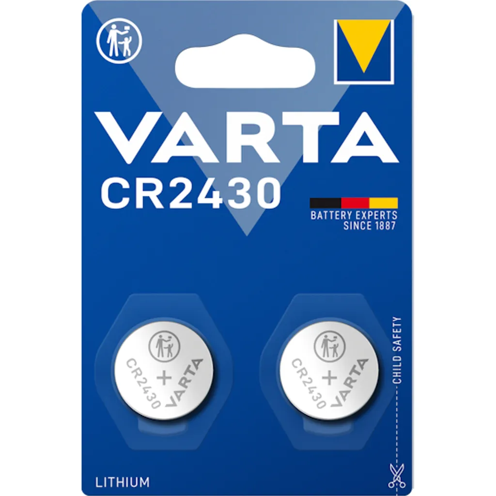 VARTA Lithium Coin knappcellebatteri CR2430, 2-pak v:8572360