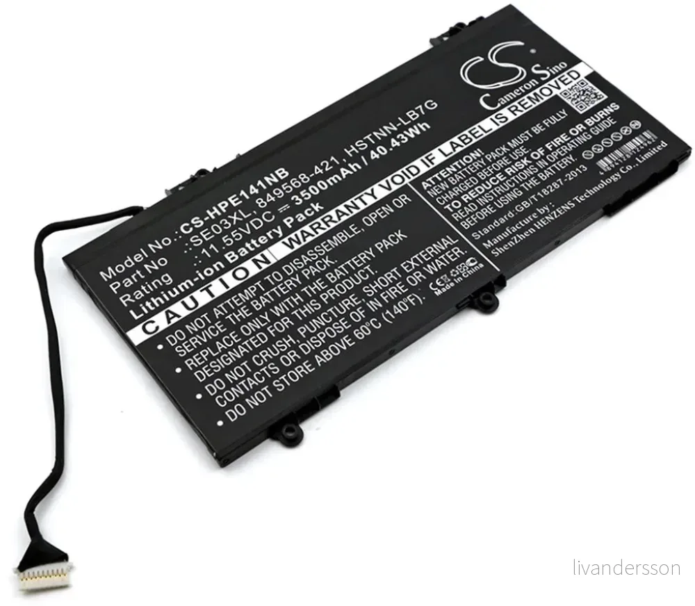 Batteri til 849909-850 for HP, 11,55V, 3500mAh v:2828211