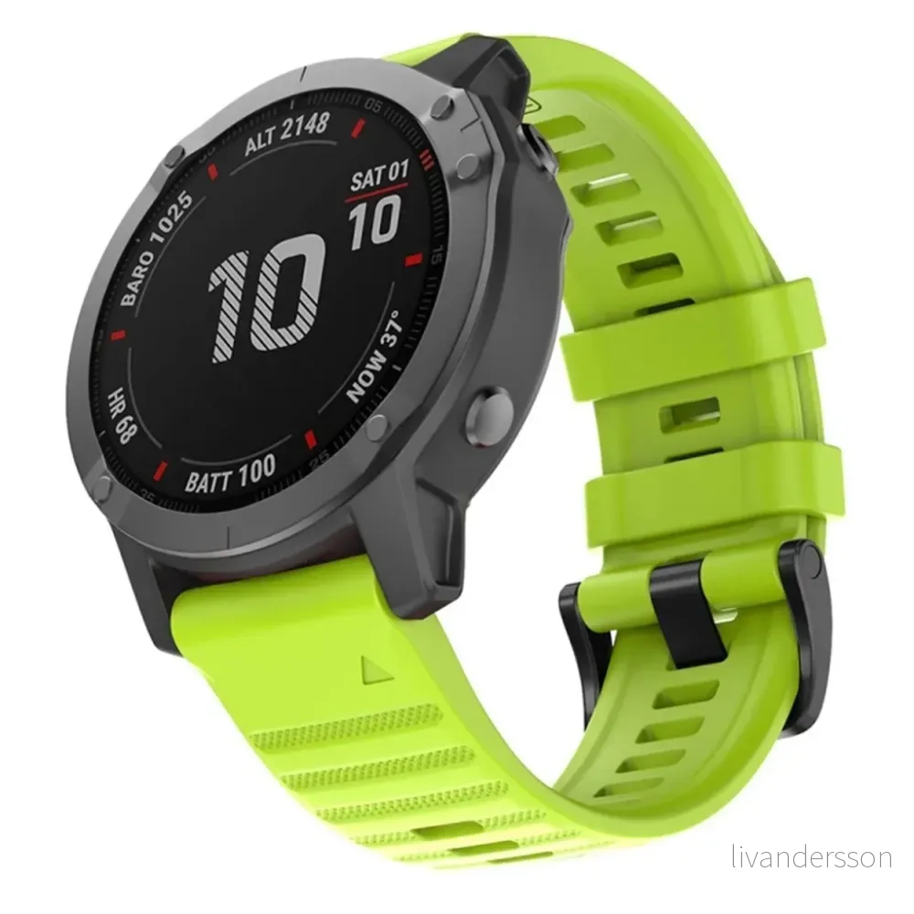 Garmin Fenix 7/7 Pro/Quatix 7/7Pro Klokkereim i Silikon – Grønn v:5745027