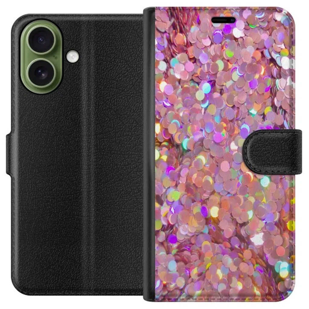 Apple iPhone 17 Sort Lommebokdeksel Glitter v:8181262