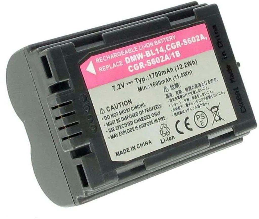 Batteri til CGR-S603A/1B for Panasonic, 7.2V (7.4V), 1700 mAh v:8992763