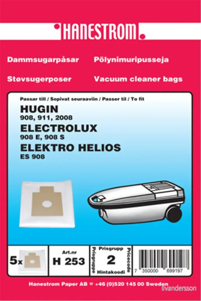 Støvsugerposer til Hugin 2008 v:4366126