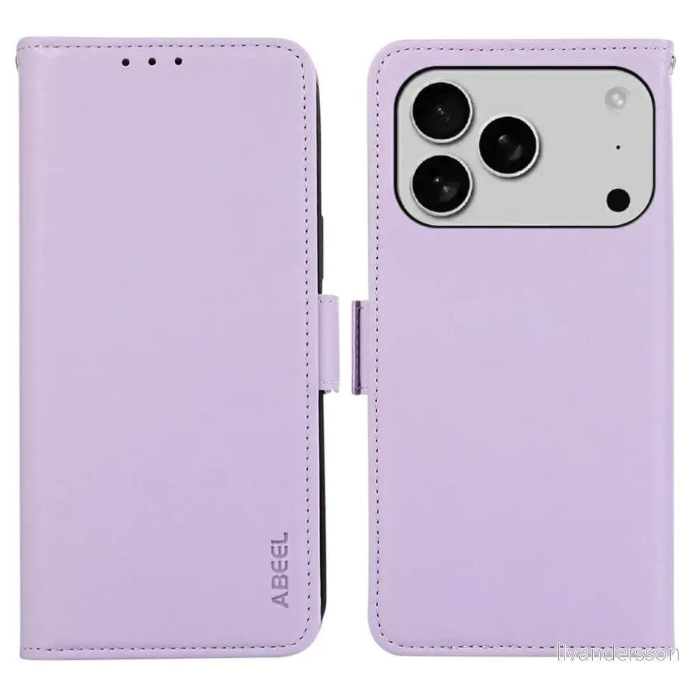 ABEEL iPhone 18 Pro Max/17 Pro Max Lommeboketui RFID blokkering – Lilla v:9535416