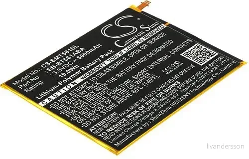 Batteri til Samsung Galaxy Tab E Nook Edition 9.6 osv v:5619249
