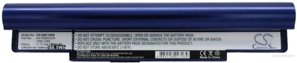Batteri til Samsung NP-NC10-KA03, 11.1V, 7800 mAh v:7426115